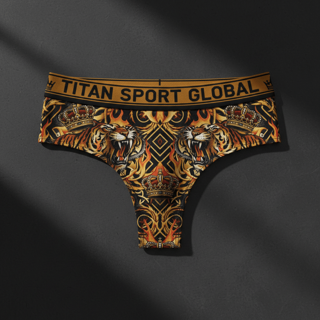 TITAN Crown Edition Women's Amber Tiger Sport Briefs — Amber Gold & Black