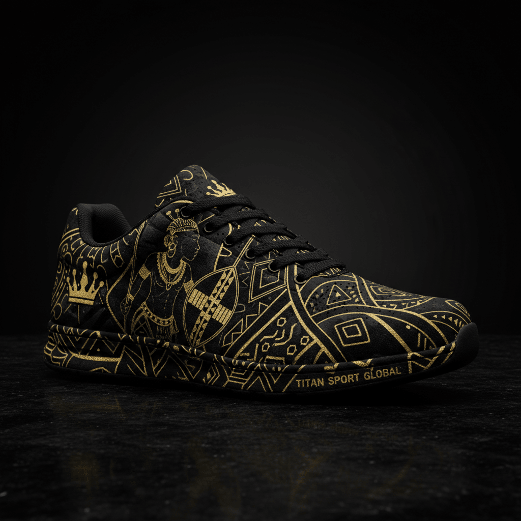 TITAN Crown Edition African Warrior Men's Training Shoe Tattoo Art