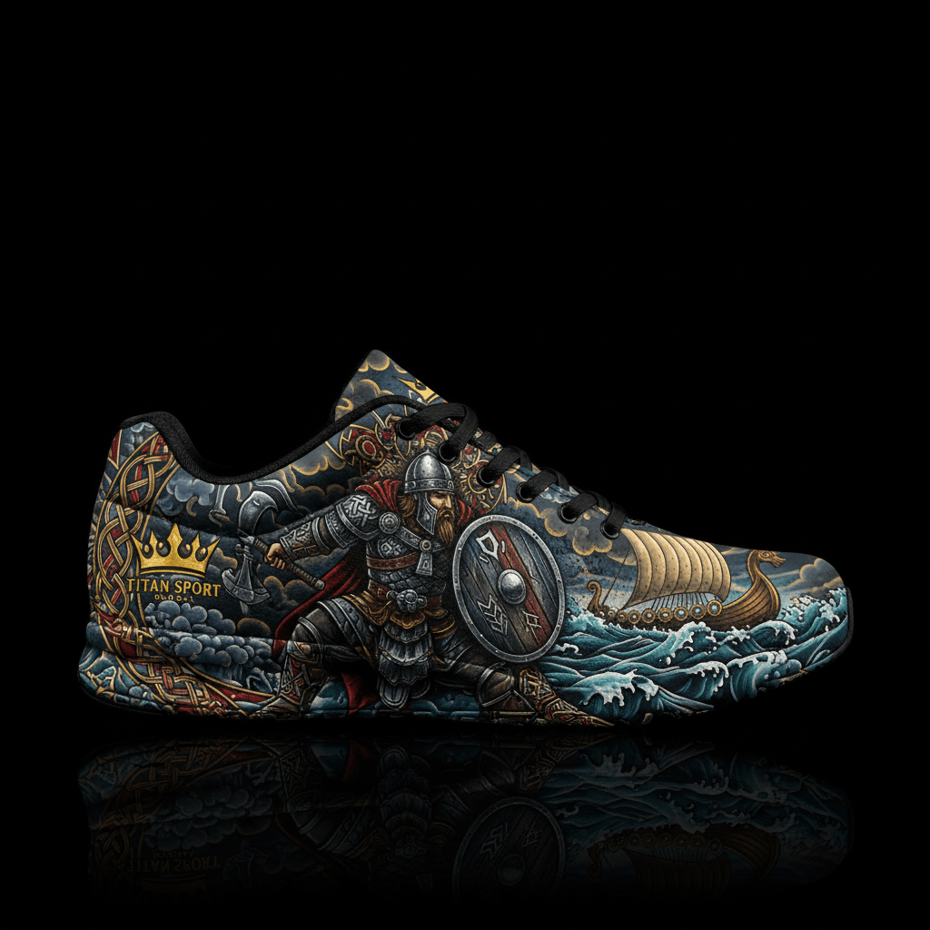 TITAN Crown Edition Color Viking Warrior Men's Running Shoe Color Tattoo Art
