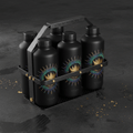 TITAN Crown Edition Rugby Water Bottle Carrier Set Matte Black Gold