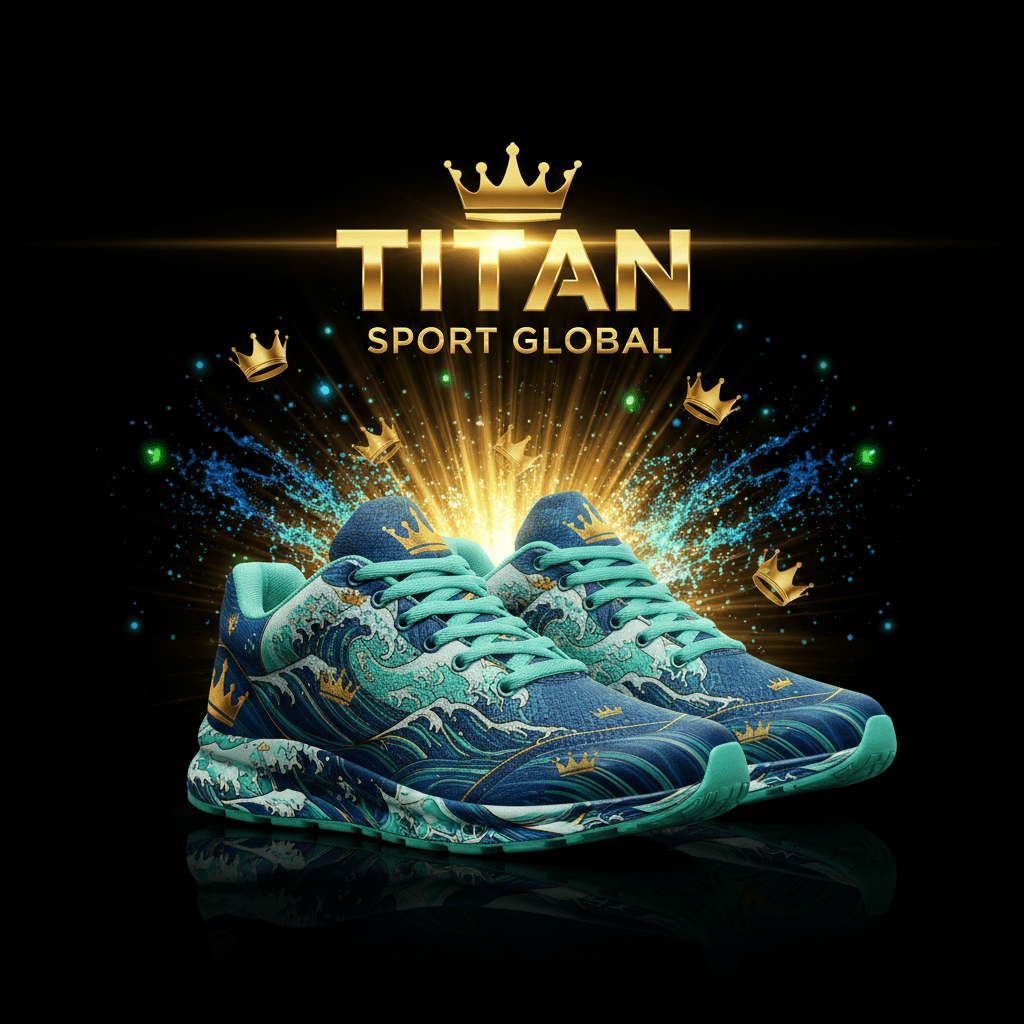 TITAN SPORT GLOBAL men's running shoes with ocean wave crown pattern