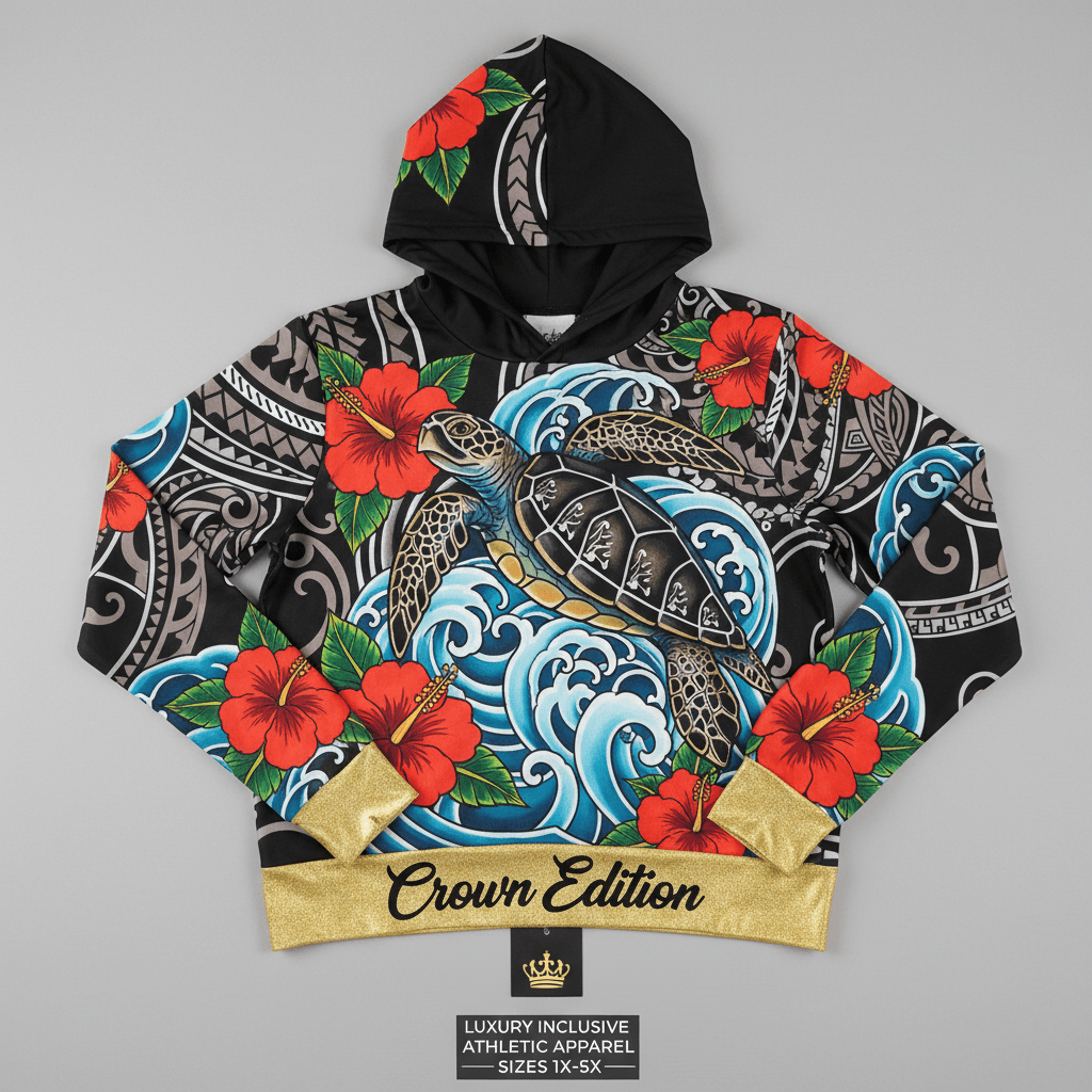 TITAN Plus Women's Polynesian Sea Turtle Hoodie — Inclusive Crown Edition