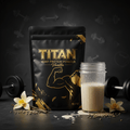 TITAN Hemp Protein Powder - Vanilla 1lb bag premium black and gold branding