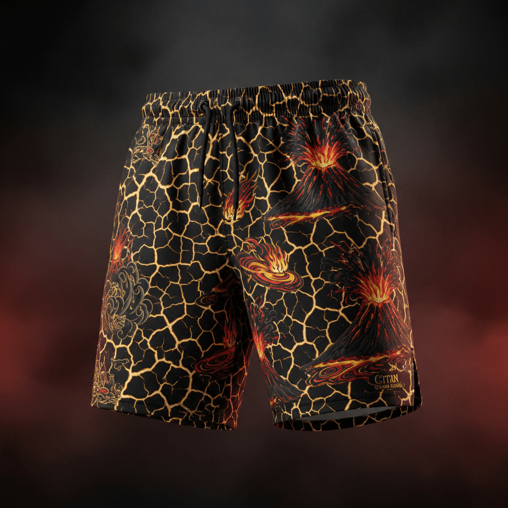 TITAN All-Over Print Shorts - Lava Crack