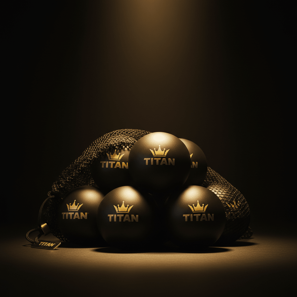 TITAN Pro Lacrosse Ball Set 6-Pack Black & Gold