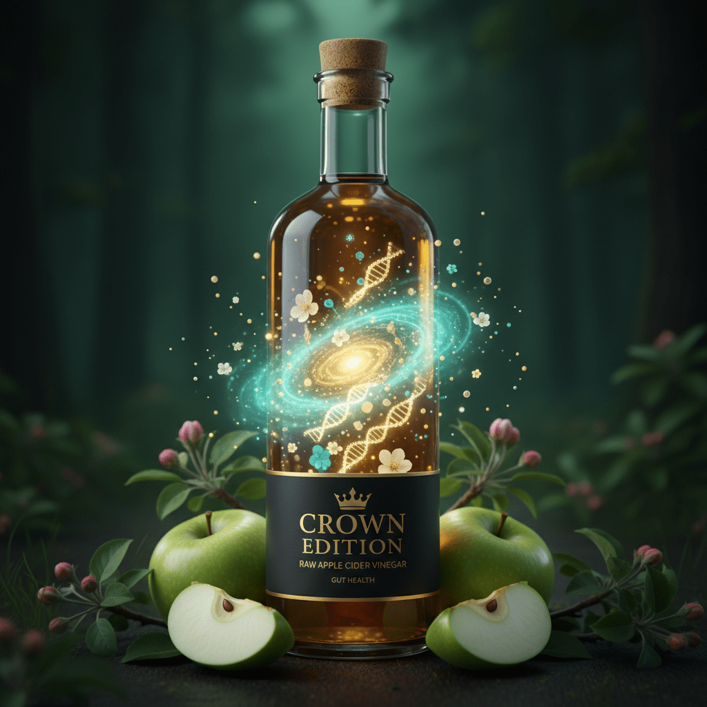 TITAN Apple Cider Vinegar Raw With The Mother Crown Edition — bioluminescent mystical design