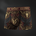 TITAN Crown Edition Men's Dark Raven Boxer Briefs — Maroon & Gold