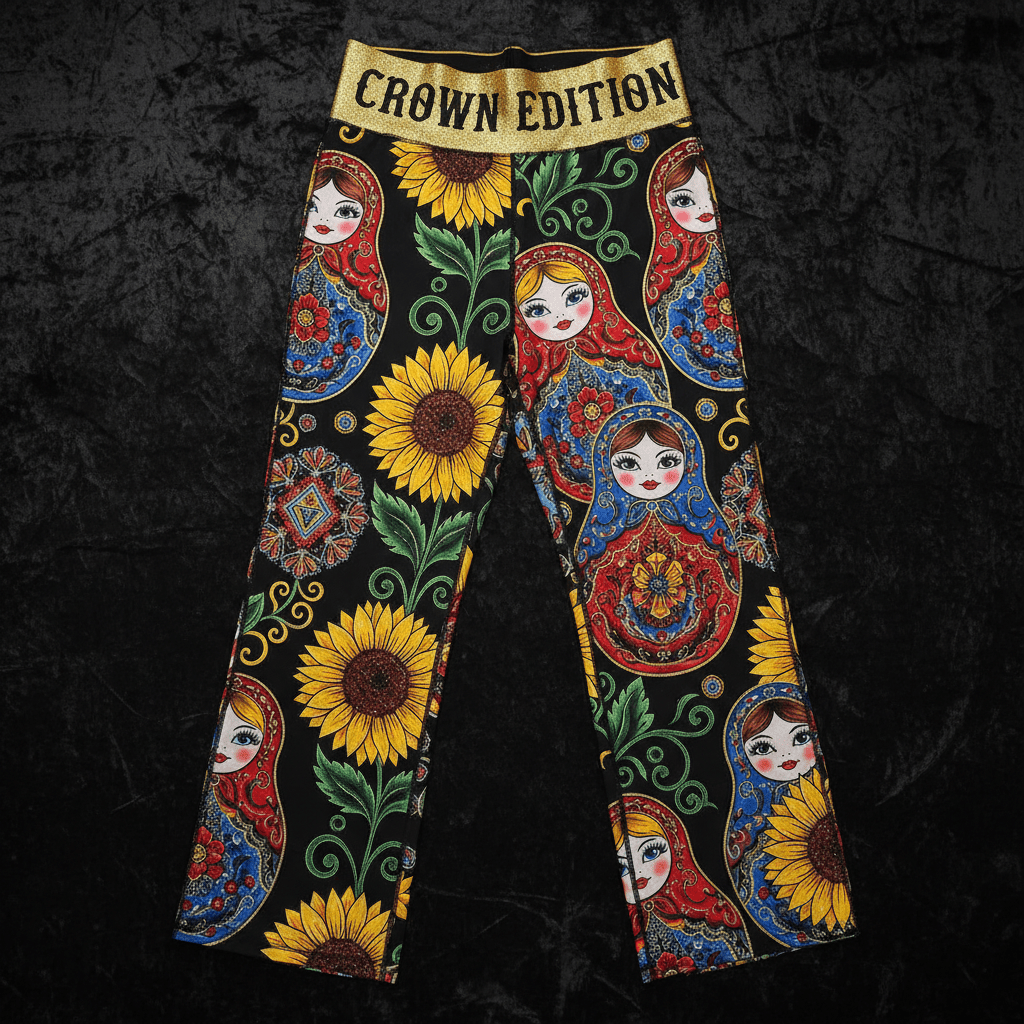 TITAN Crown Edition Tattoo Art Russian Folk Wide-Leg Pants Women's Athletic Bottoms