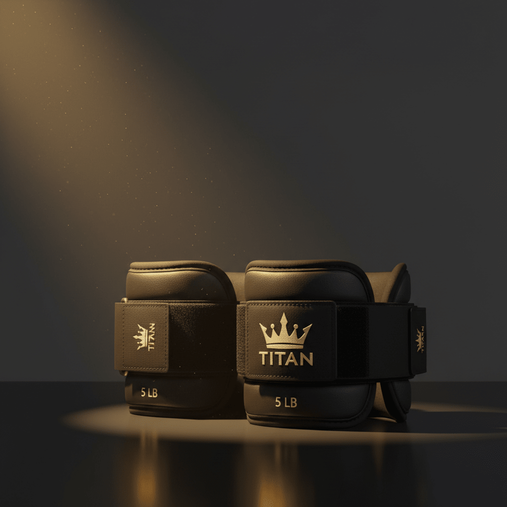TITAN Pro Adjustable Ankle Weights Pair Black & Gold