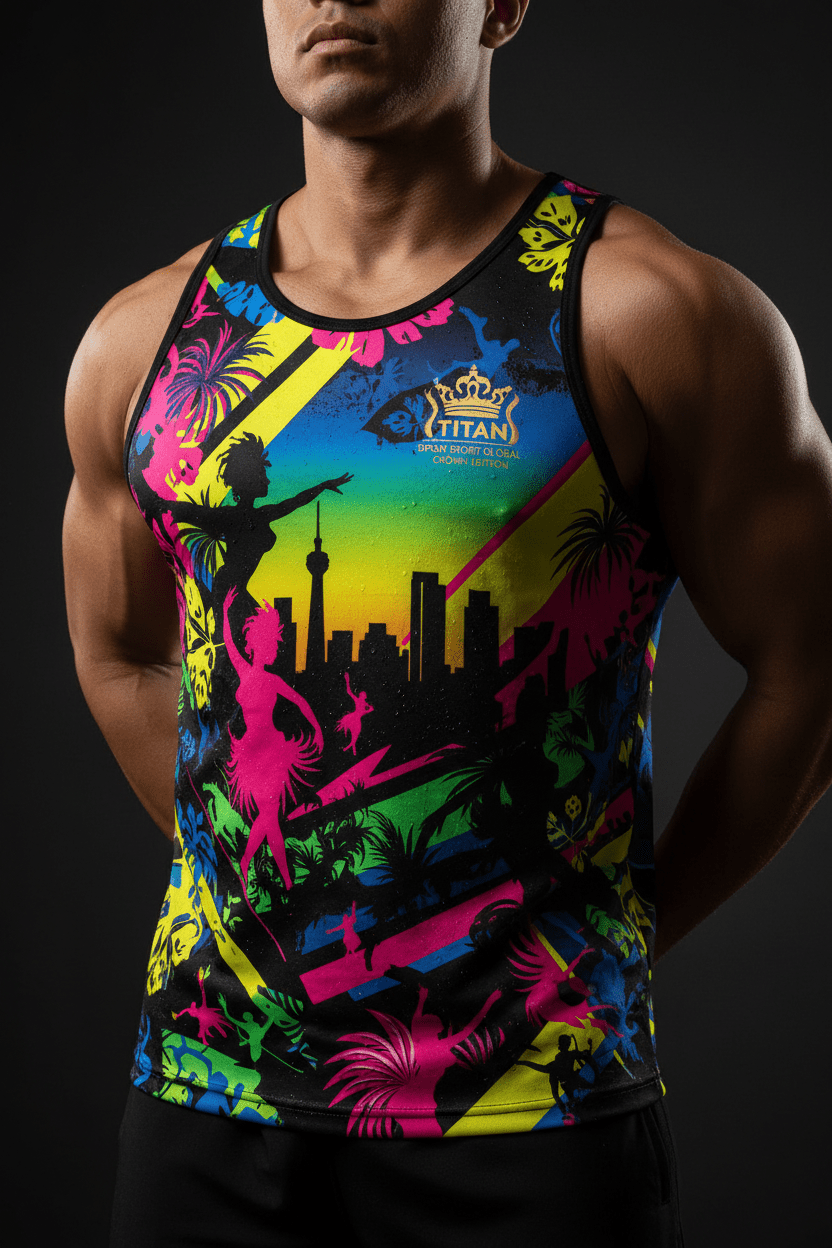 TITAN Men's Brazilian Carnival Muscle Tank Rio Edition