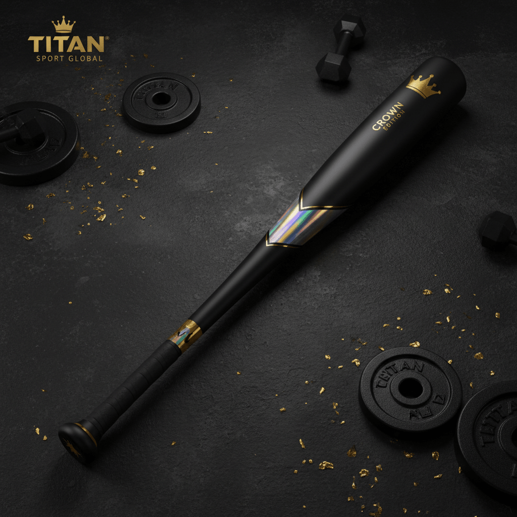 TITAN Crown Edition Baseball Bat Matte Black Gold