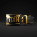 TITAN Weightlifting Belt - Black & Gold Leather Powerlifting Belt