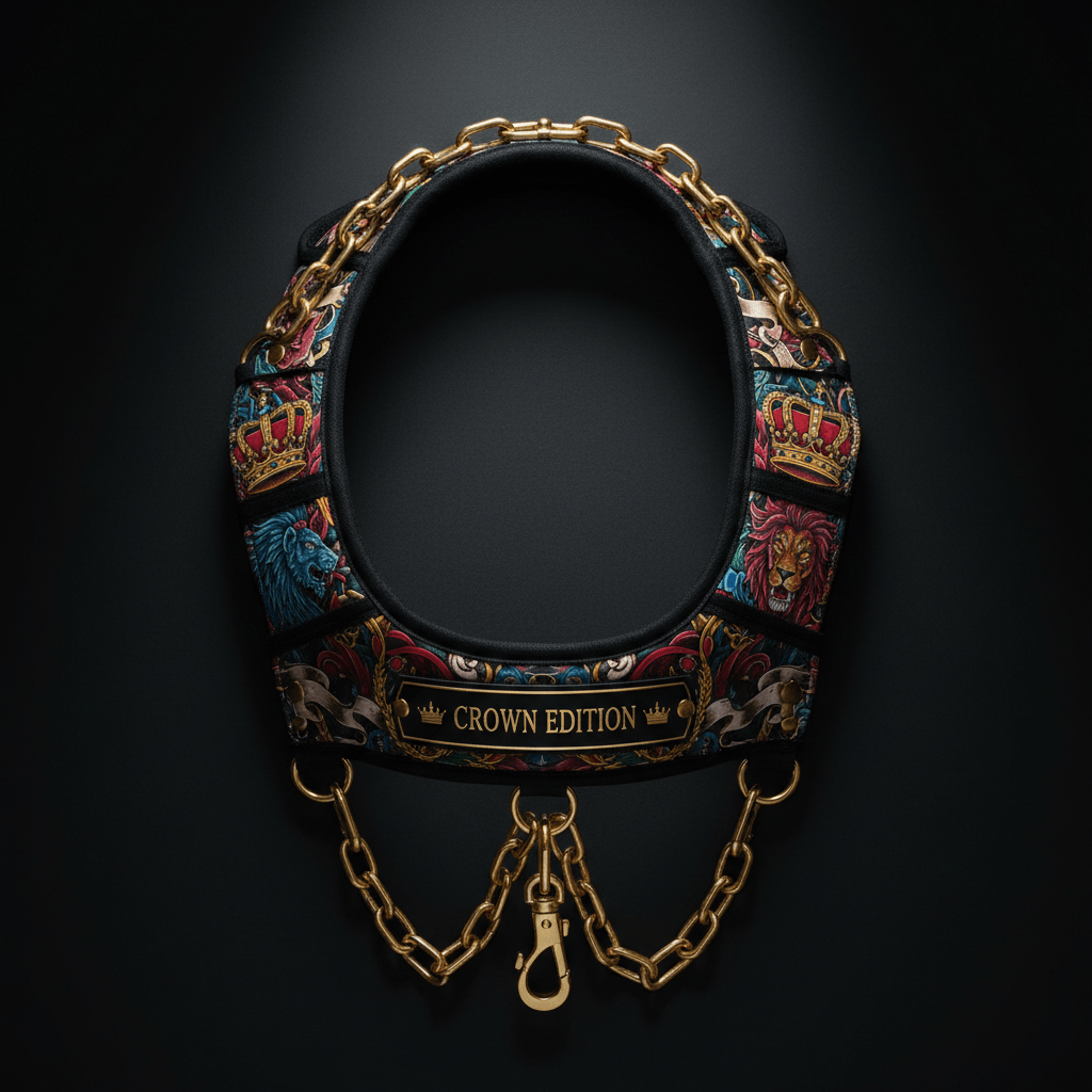 TITAN Crown Edition Neck Harness — Crown Edition matte black and gold