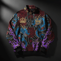 TITAN Crown Edition Tattoo Art Men's Lounge Quarter-Zip Pullover - bold dragon mandala tattoo artwork on matte black heavyweight fabric