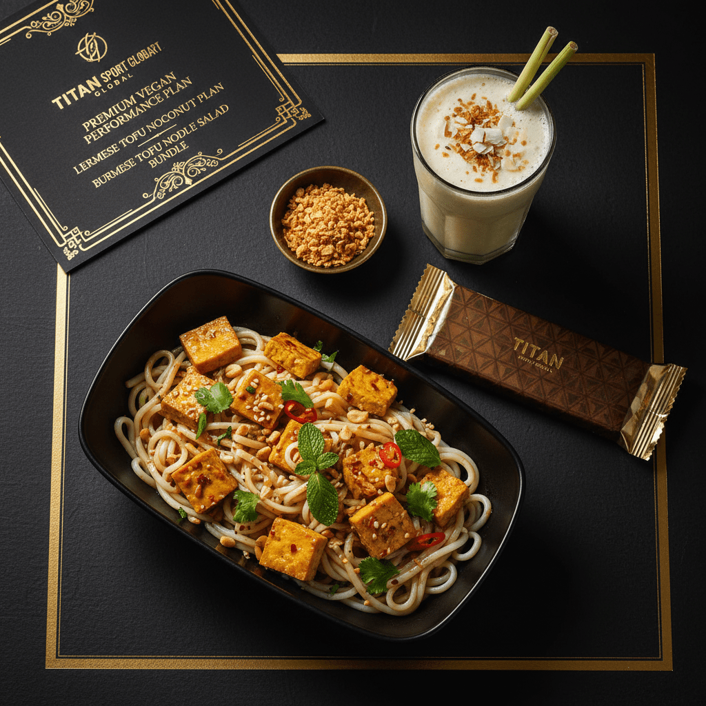 TITAN Crown Burmese Tofu Noodle Salad vegan high-protein weekly monthly meal plan bundle
