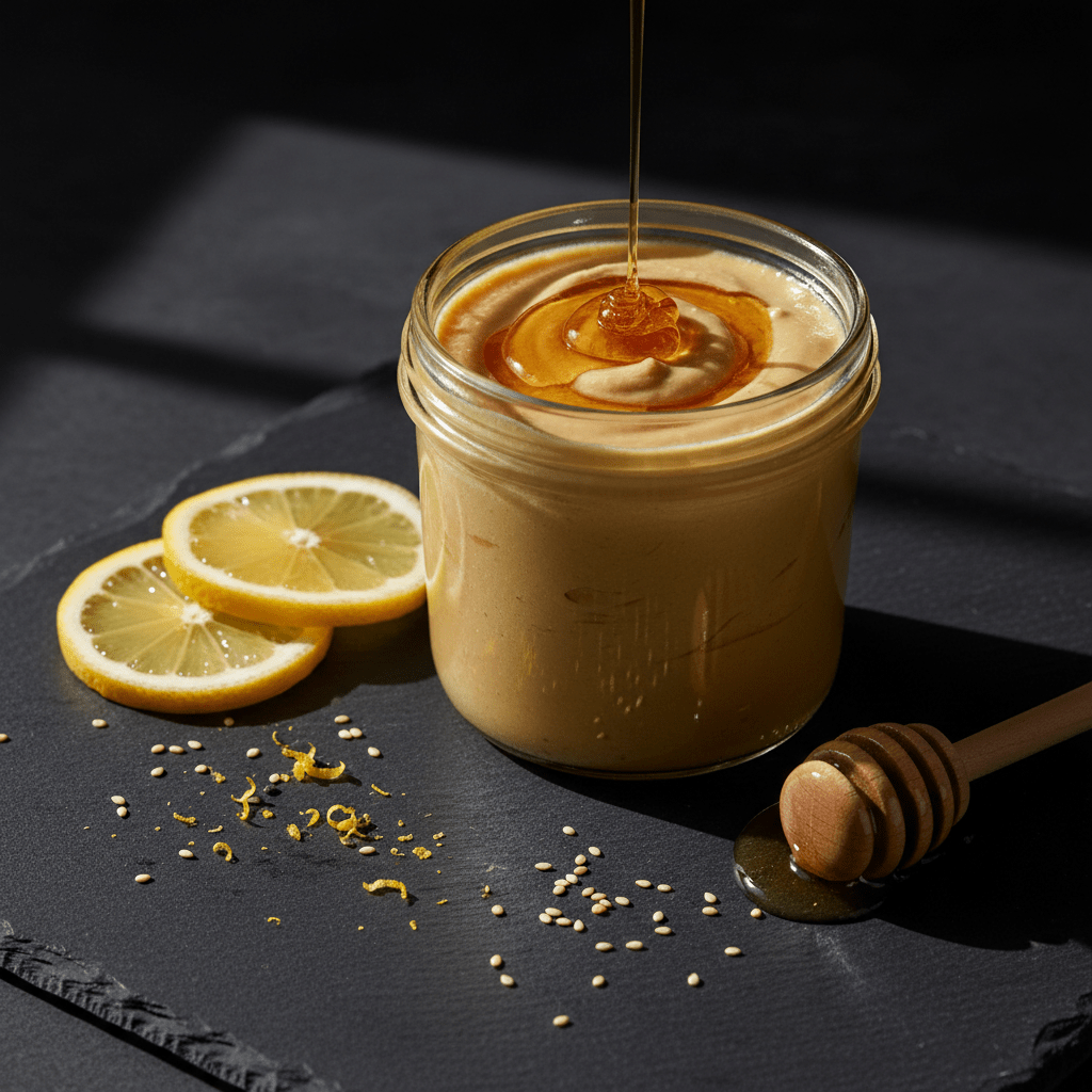 TITAN Tahini Spread – Honey Lemon, premium product photography