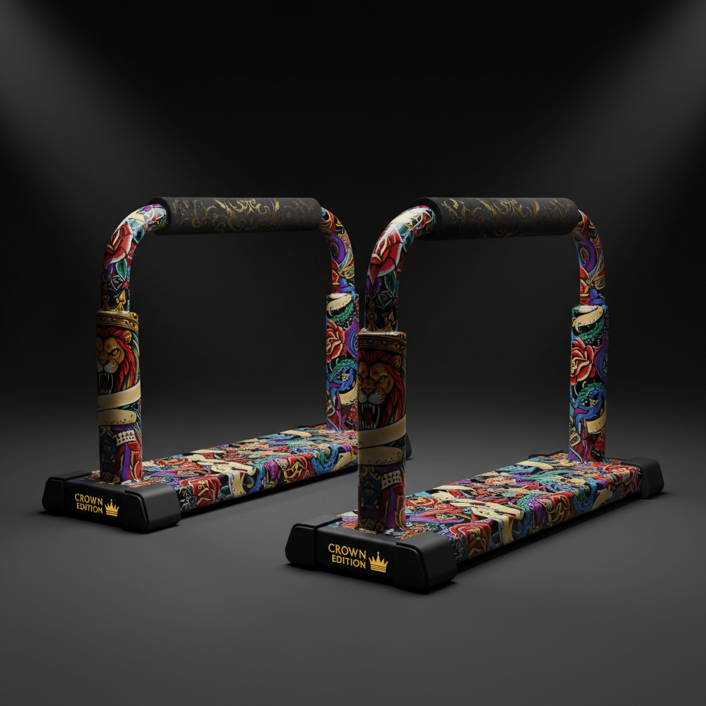 TITAN Crown Edition Parallette Bars — Crown Edition matte black and gold
