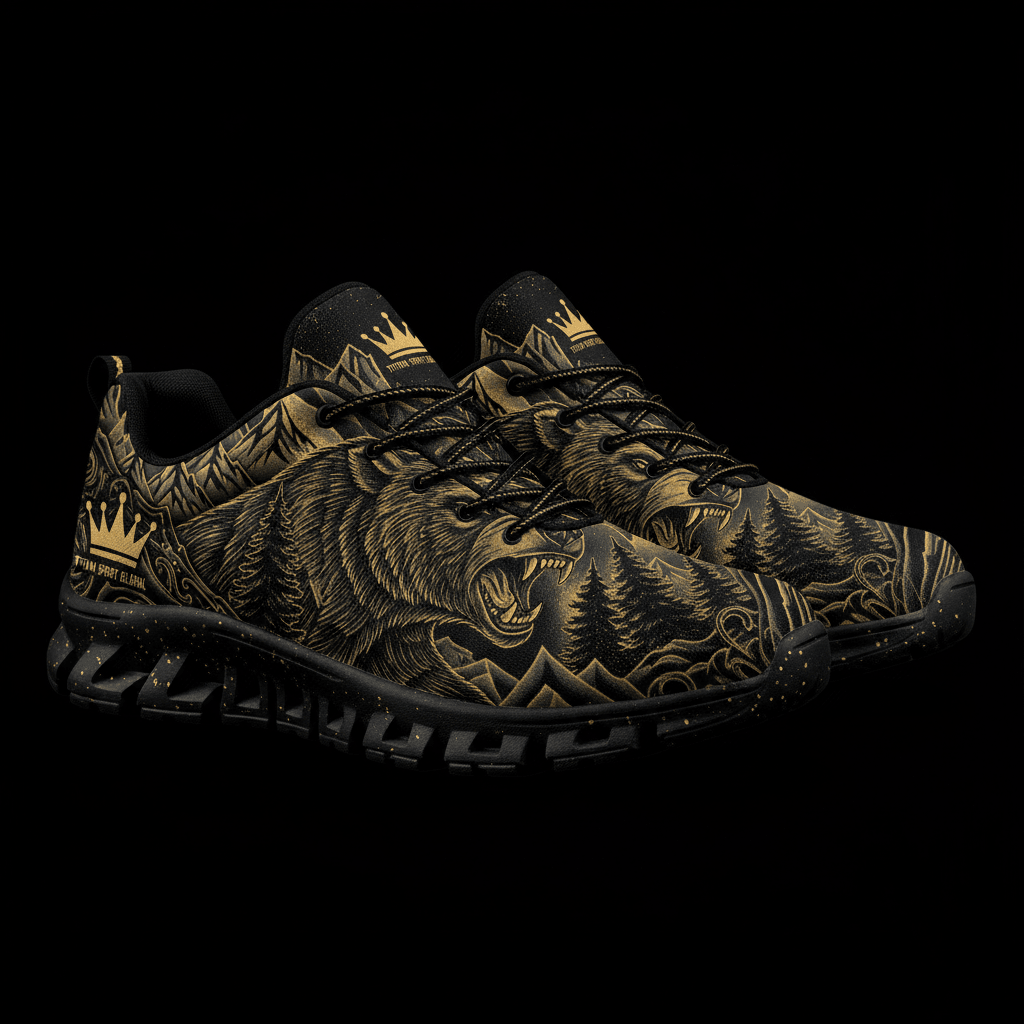 TITAN Crown Edition Grizzly Mountain Men's Training Shoe Tattoo Art