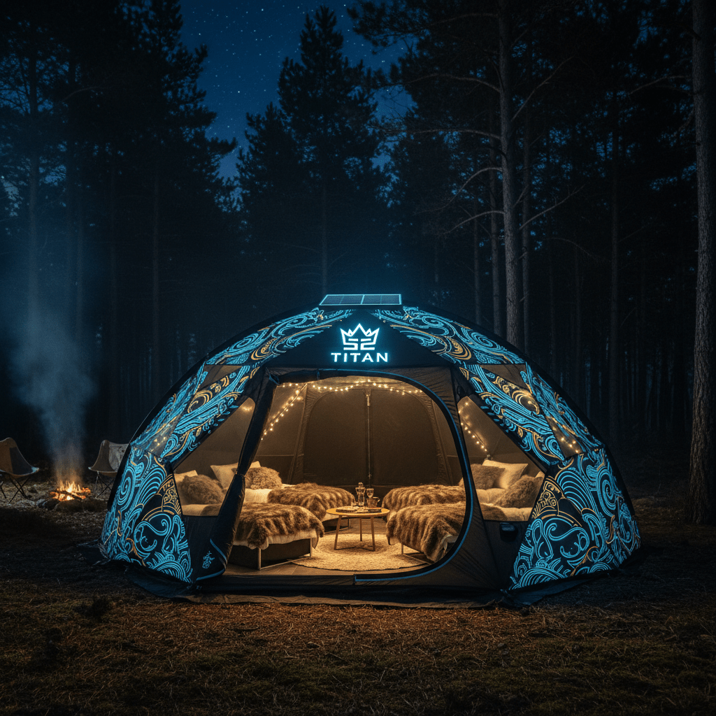 TITAN 4-Person Solar Glow Camping Tent