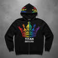 TITAN Men's Rainbow Crown Zip-Up Hoodie — Prism King SWAG Edition