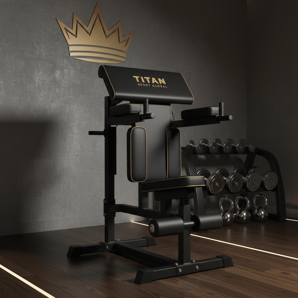TITAN Crown Edition Captain's Chair Ab Station matte black gold