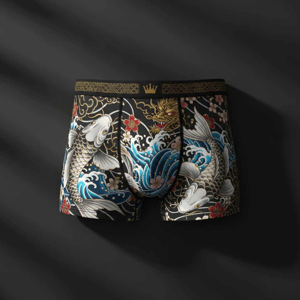 TITAN Men's Boxer Briefs Koi Warrior Crown Edition