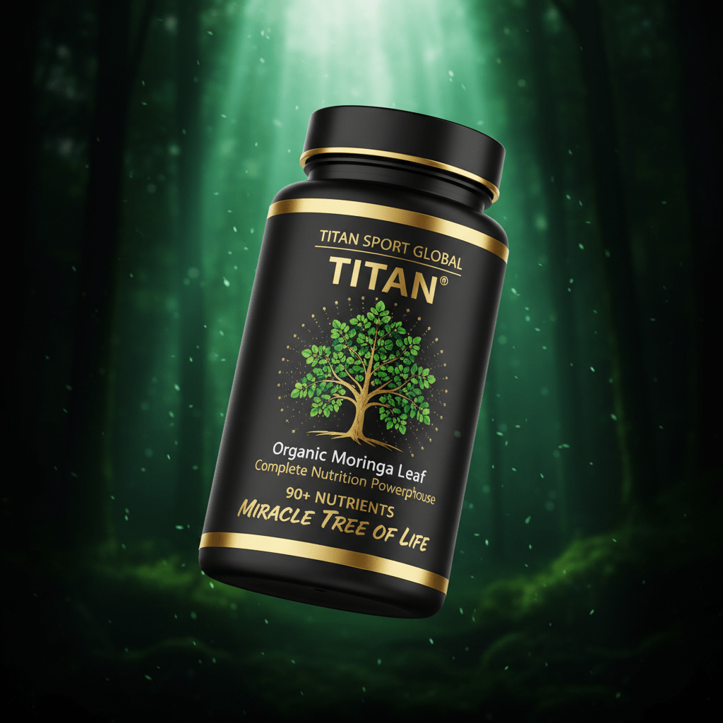 TITAN Organic Moringa Leaf - Complete Nutrition Powerhouse supplement bottle