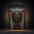 TITAN Organic Goji Berries — Sun-Dried, Crown Edition tattoo-style artwork