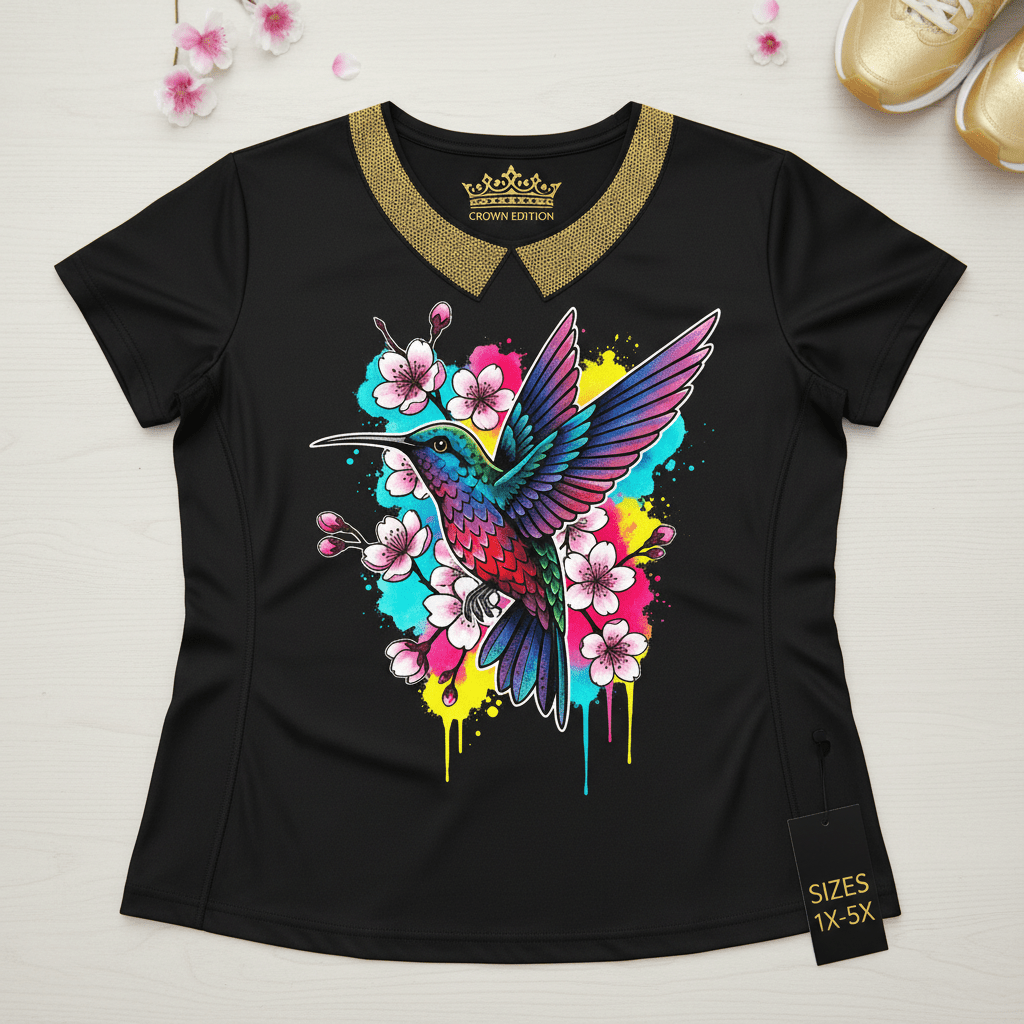 TITAN Plus Women's Hummingbird Blossom Tee — Inclusive Crown Edition