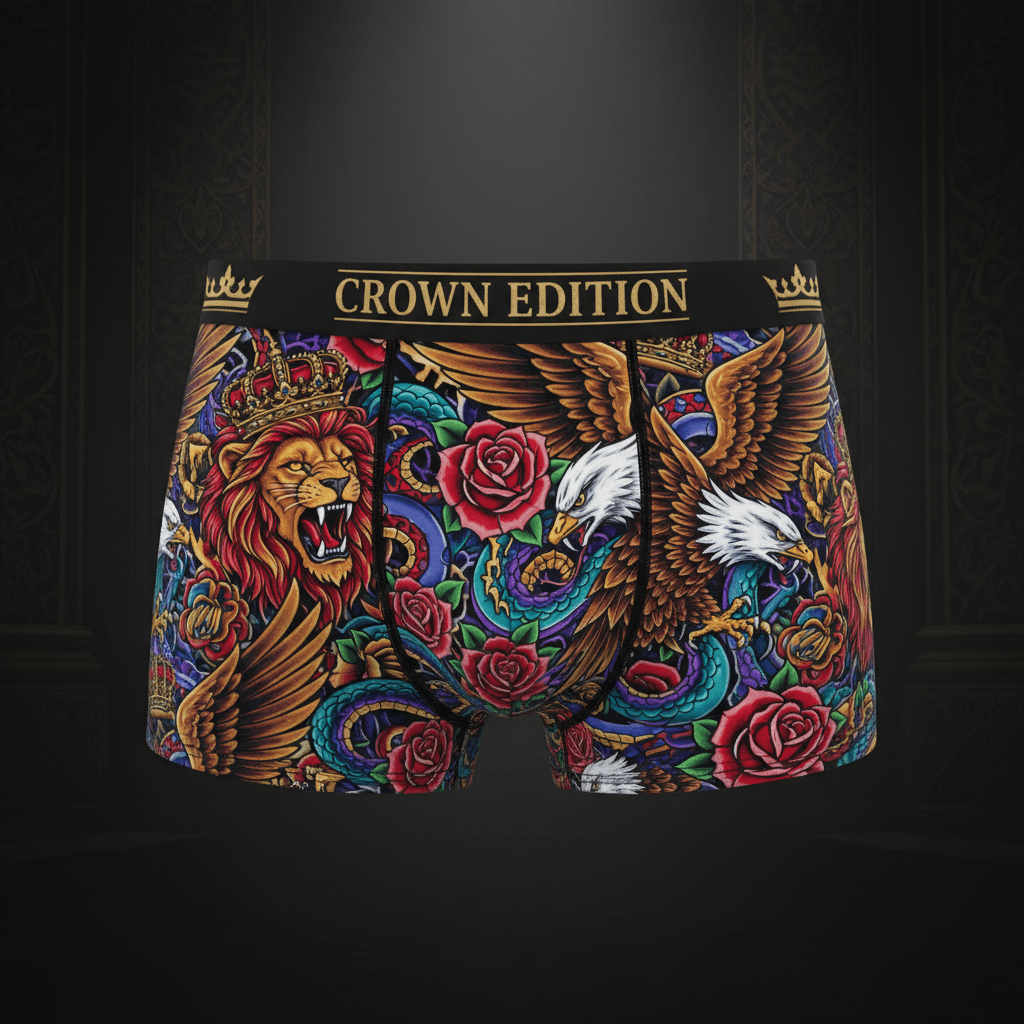 TITAN Crown Edition Men's Boxer Briefs — Dragon Fire Tattoo Art