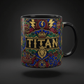 TITAN Classic Logo Mug — Crown Edition bold tattoo-style wraparound artwork