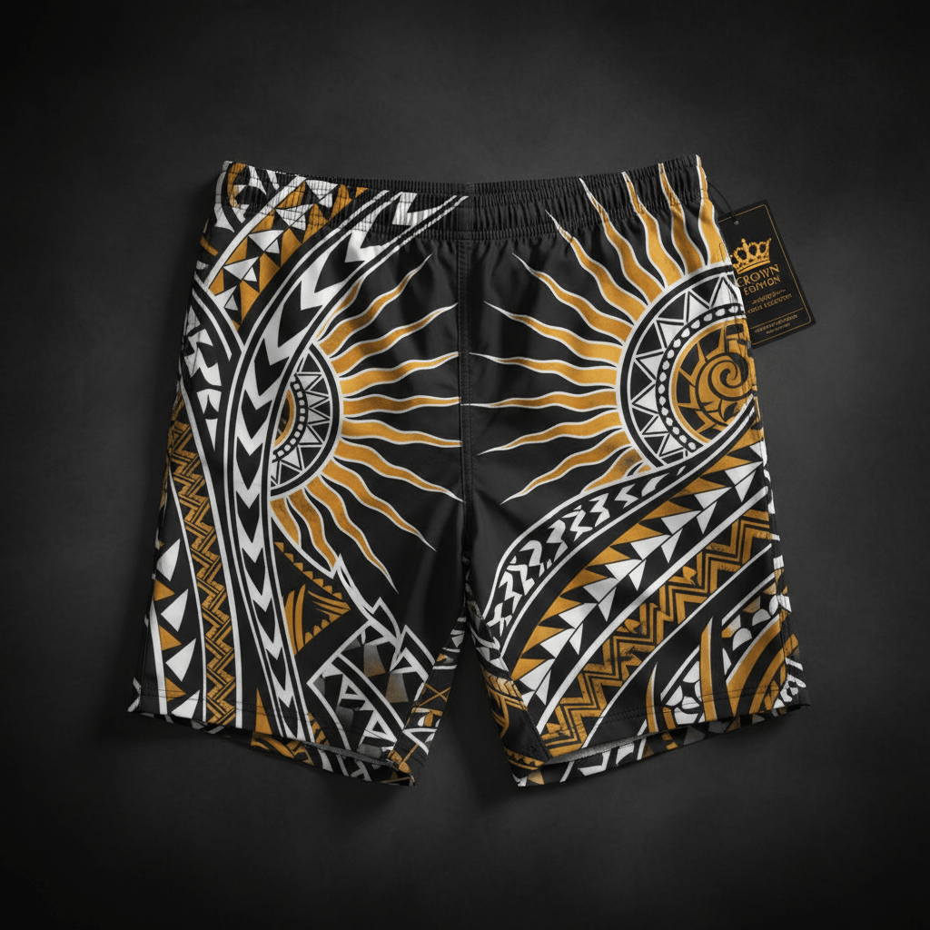 TITAN Men's Swim Trunks Polynesian King Crown Edition