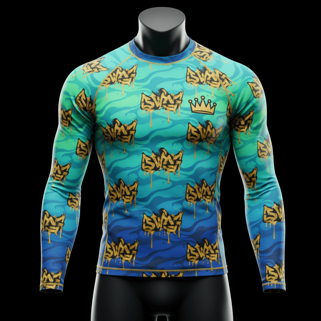 TITAN Rash Guard Ocean Wave Crown SWAG Edition