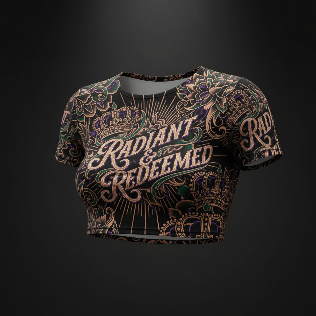 Women's Crop Top — Radiant & Redeemed — Crown Edition