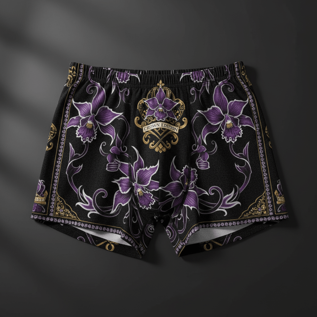 TITAN Women's Cozy Boxer Shorts Orchid Queen Crown Edition