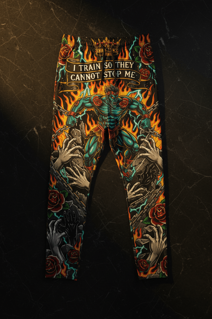 TITAN I Train So They Cannot Stop Me Joggers - Flat Lay
