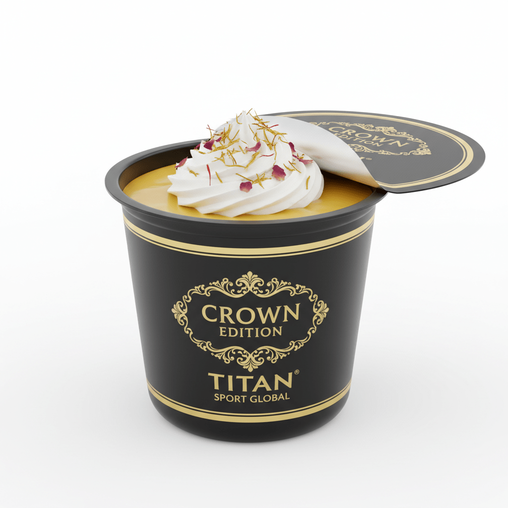 Crown Edition Saffron Rose Protein Pudding Cup — matte black Crown Edition cup