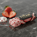 TITAN Vegan Protein Bar Strawberry Cream Crown Edition — 20g protein real strawberry vegan product shot