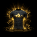 TITAN SPORT GLOBAL rash guard with gold crown branding on dark background