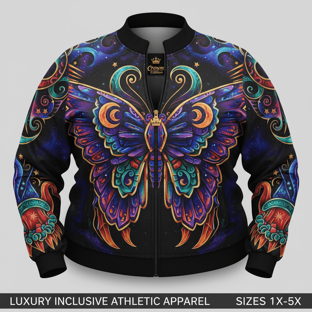 TITAN Plus Women's Obsidian Butterfly Zip Jacket — Inclusive Crown Edition