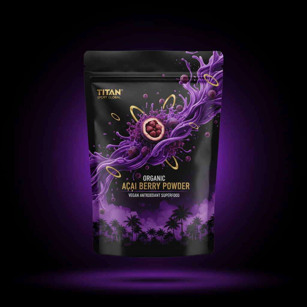 TITAN Organic Acai Berry Powder Vegan Antioxidant Superfood supplement pouch