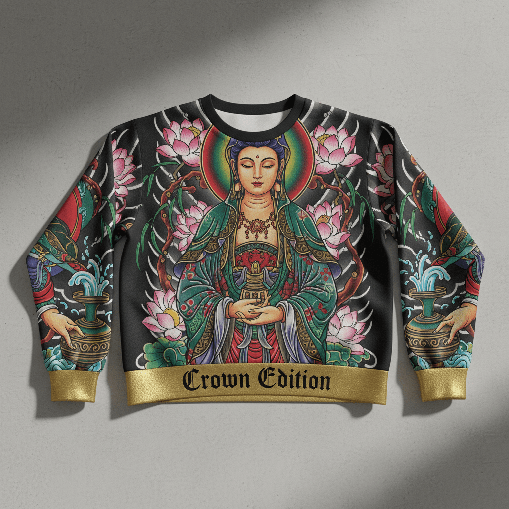TITAN Women's Guanyin Mercy Goddess Crewneck — Lotus Edition