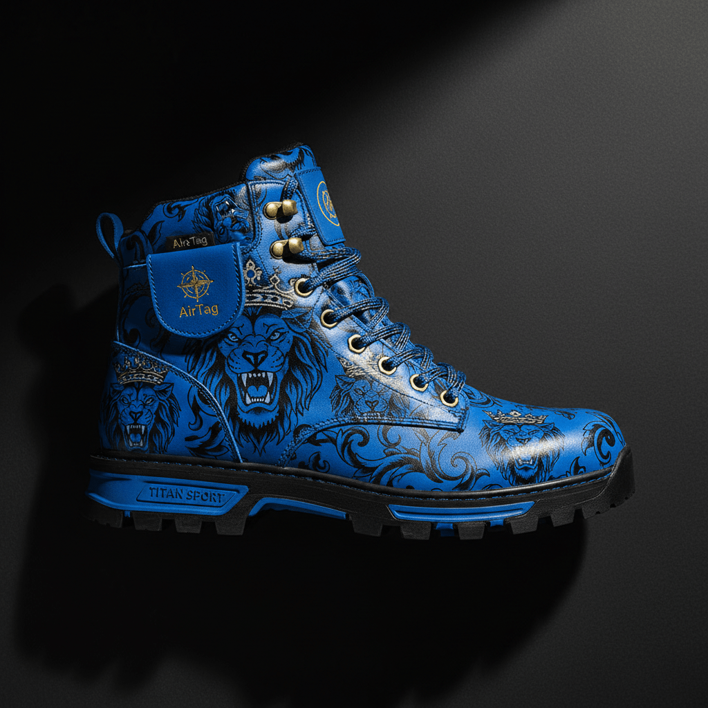TITAN Hiking Boot — Lion Bright Blue Tattoo Edition