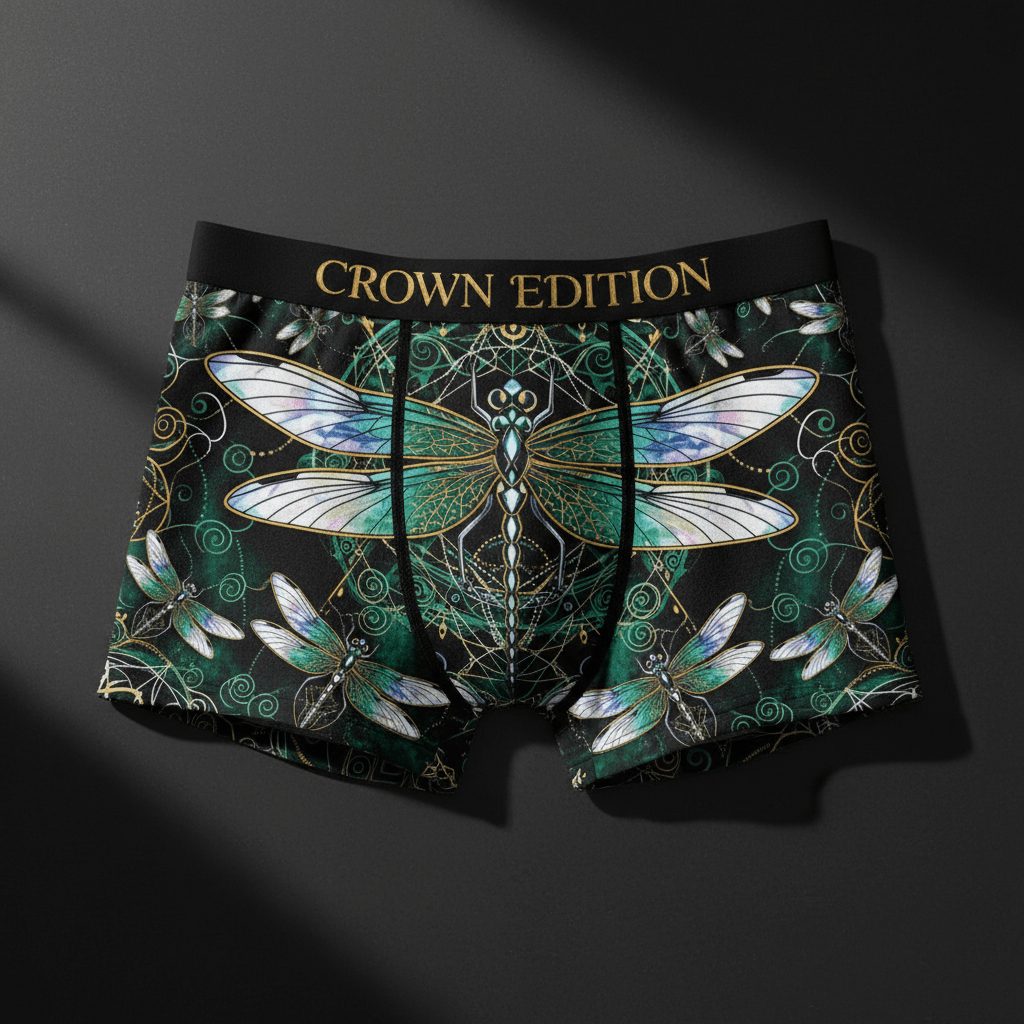 TITAN Women's Cozy Boxer Shorts Dragonfly Queen Crown Edition