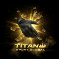 TITAN SPORT GLOBAL cycling gloves with gold crown branding on dark background
