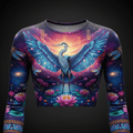TITAN Women’s Cosmic Heron Lotus Long Sleeve Crop — Bennu Edition