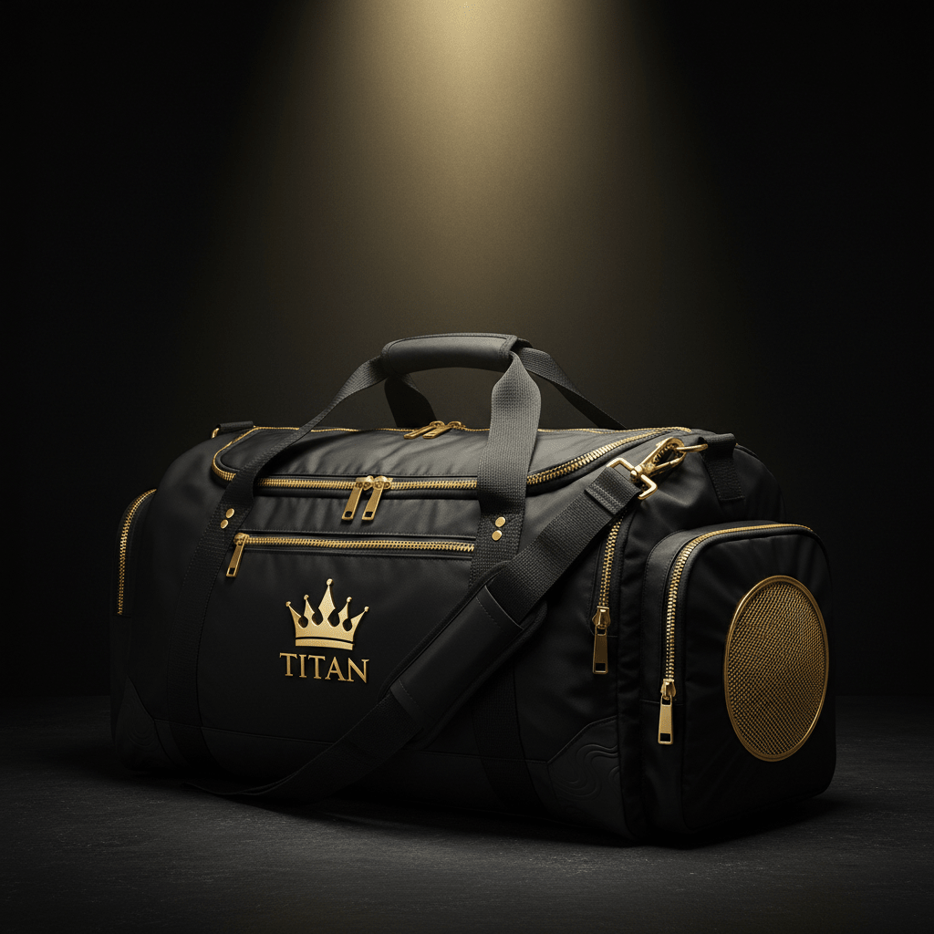 TITAN Pro Gym Duffel Bag 60L Black & Gold