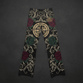 TITAN Crown Edition Tattoo Art Vintage Compass Wide-Leg Pants Women's Athletic Bottoms