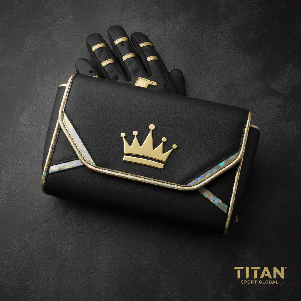 TITAN Crown Edition Baseball Batting Glove Bag Matte Black Gold