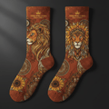 TITAN Crown Edition Lioness Crew Socks — Burnt Orange & Gold